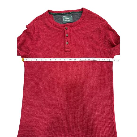 G.H. Bass & Co. Mens Red Long-Sleeve Henley Shirt Waffle Thermal Hiking Size M - Picture 5 of 6